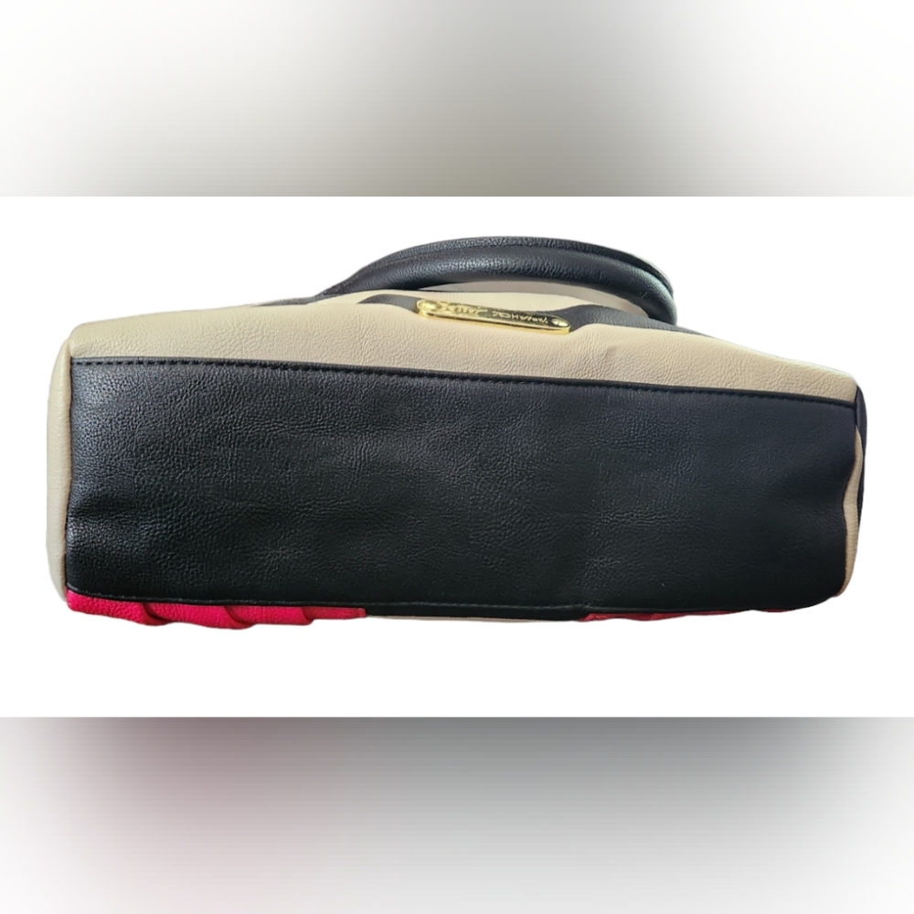 Y2K Betsey Johnson Off White & Black Striped Purse with Oversized Pink Bow - Picture 4 of 16